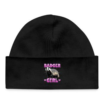 Blaireau animal drôle - Bonnet bébé bio - noir - Devant