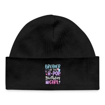 Brother Of The K Pop Birthday Girl - Baby Organic Mütze - Schwarz - Vorne