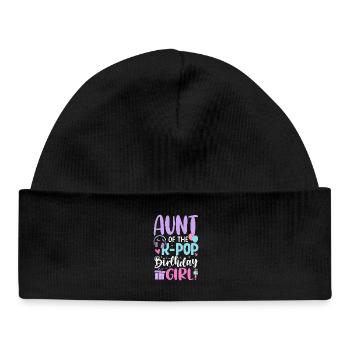 Aunt Of The K Pop Birthday Girl - Baby Organic Mütze - Schwarz - Vorne