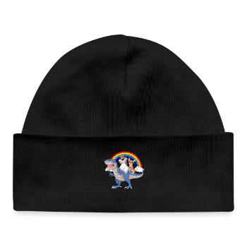Chemise de dinosaure licorne chihuahua - Bonnet bébé bio - noir - Devant