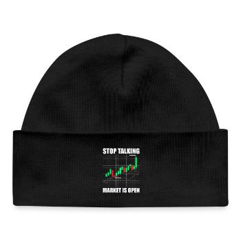Stop talking stock market stock market traders - Baby Organic Beanie - black - Front