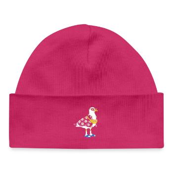 Daisy seagull in summer look - Baby Organic Beanie - hot pink - Front