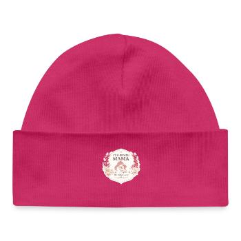 Für immer Mama Blumenmotiv voller Liebe - Baby Organic Mütze - hot Pink - Vorne