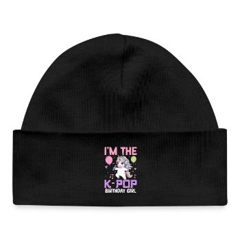 I'm The K Pop Birthday Girl - Baby Organic Mütze - Schwarz - Vorne