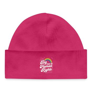 Big Fan Of Human Rights Regenbogen Design - Baby Organic Mütze - hot Pink - Vorne
