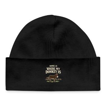 Donkey Lover Donkey Funny Donkey Farm Animal - Baby Organic Beanie - black - Front