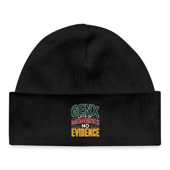 GenX Memories – No Evidence - Baby Organic Beanie - black - Front