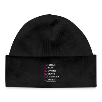 Isabel Name Personalized Gift - Baby Organic Beanie - black - Front