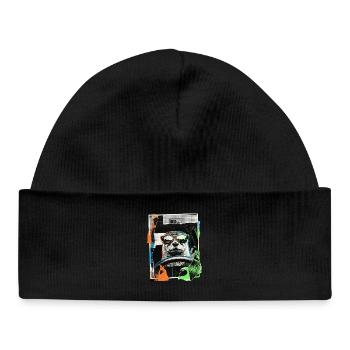 funny otter - Baby Organic Beanie - black - Front
