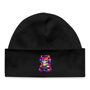 Joueur, Gaming, Joueur vidéo, Joueur, Chat - Bonnet bébé bio - noir - Devant