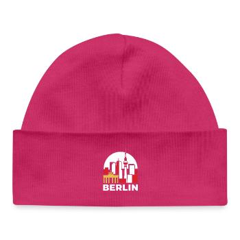 Berlin Skyline Fernsehturm - Baby Organic Mütze - hot Pink - Vorne