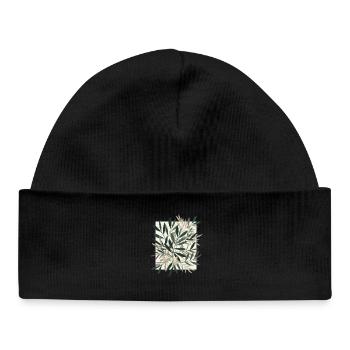 Leaf dance in natural tone - Baby Organic Beanie - black - Front