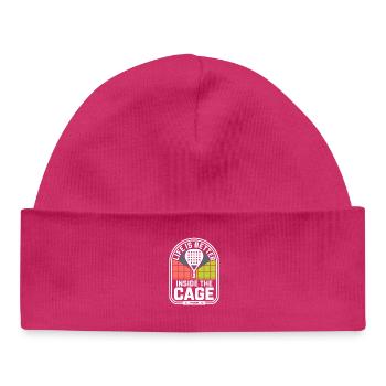 Padel Spieler Life Is Better Inside The Cage Padel - Baby Organic Mütze - hot Pink - Vorne