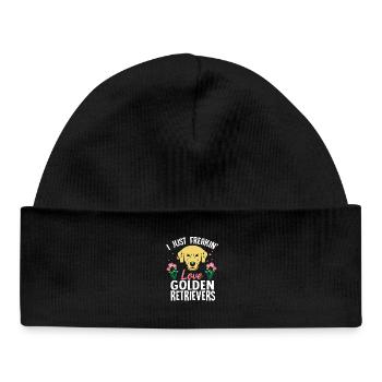 T-shirt graphique Love Golden Retrievers - Bonnet bébé bio - noir - Devant