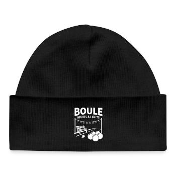 Boule Nights & Lights Petanque Kugel Sport - Baby Organic Mütze - Schwarz - Vorne