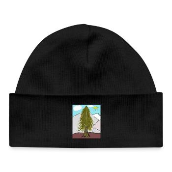 Forêt de conifères sur le soleil de la montagne - Bonnet bébé bio - noir - Devant