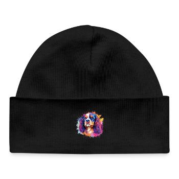 Vibrant Spaniel Splash Portrait - Baby Organic Beanie - black - Front