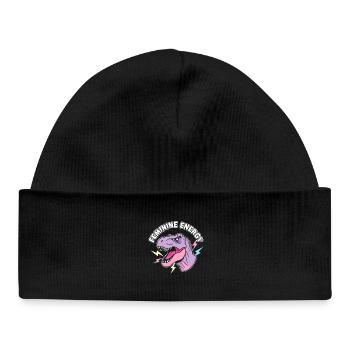 Énergie féminine NeonDino - Bonnet bébé bio - noir - Devant