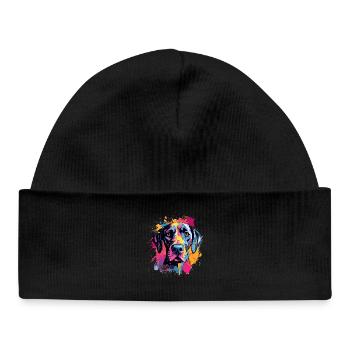 Great Dane Dog Splash Art Colorful - Baby Organic Beanie - black - Front