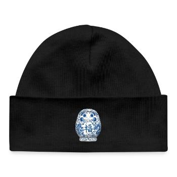 Daruma - Bonnet bébé bio - noir - Devant
