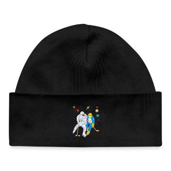 Astronaut Alien Space Hockey Shirt - Baby Organic Beanie - black - Front
