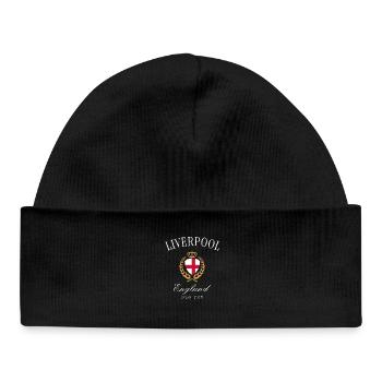 Liverpool England Wappen Krone – Reise Souvenir - Baby Organic Mütze - Schwarz - Vorne