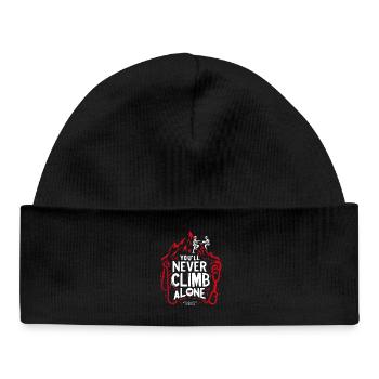 Tu ne grimperas jamais seul - Bonnet bébé bio - noir - Devant
