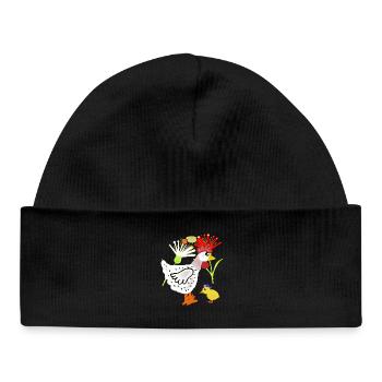 Fleurs de poulet poussin Poulet Retro Kids - Bonnet bébé bio - noir - Devant