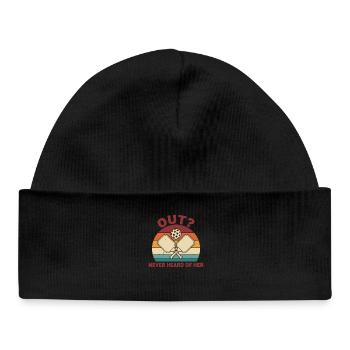 Pickleball Funny Player Out Never Heard Of Her - Baby Organic Beanie - black - Front