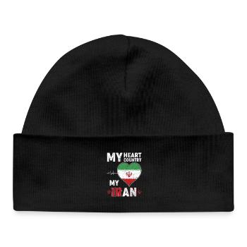 Heart for Iran Flag Heart - Baby Organic Beanie - black - Front