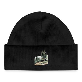 Modern Yoga Retreat Cabin - Baby Organic Beanie - black - Front