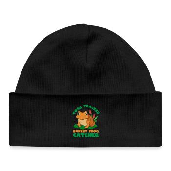 Trappeur de grenouilles, pisteur de crapauds, grenouille experte - Bonnet bébé bio - noir - Devant