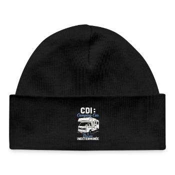 Humour Camping Car CDI Retraite Voyage - Bonnet bébé bio - noir - Devant