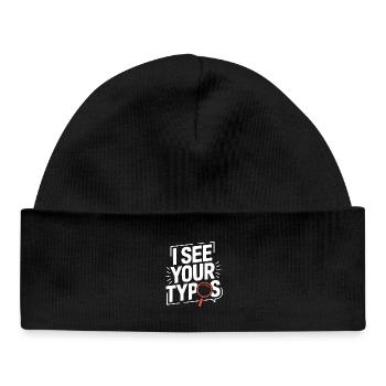 Print Designer I See Your Typos Graphic Artist - Baby Organic Beanie - black - Front