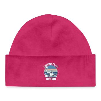 Motif de water-polo dominant ou noyé - Bonnet bébé bio - hot pink - Devant