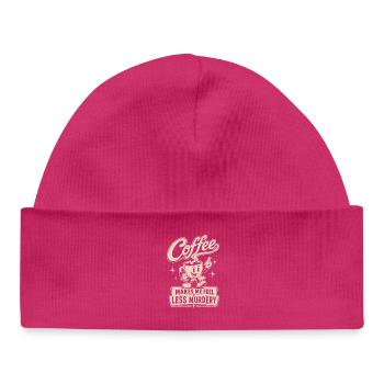 Coffee makes me less murderous - Baby Organic Beanie - hot pink - Front