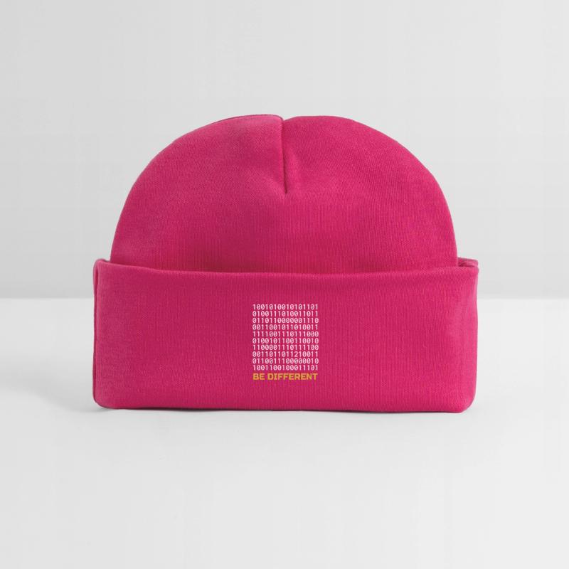 Be Different: Binary Pattern with Message Baby Organic Beanie