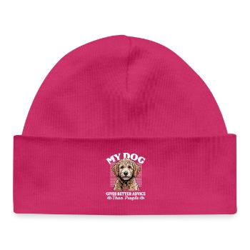 Race de chien Goldendoodle - Bonnet bébé bio - hot pink - Devant