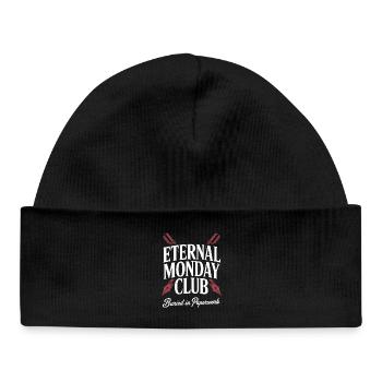 Club du Lundi Éternel : Paperasse - Bonnet bébé bio - noir - Devant