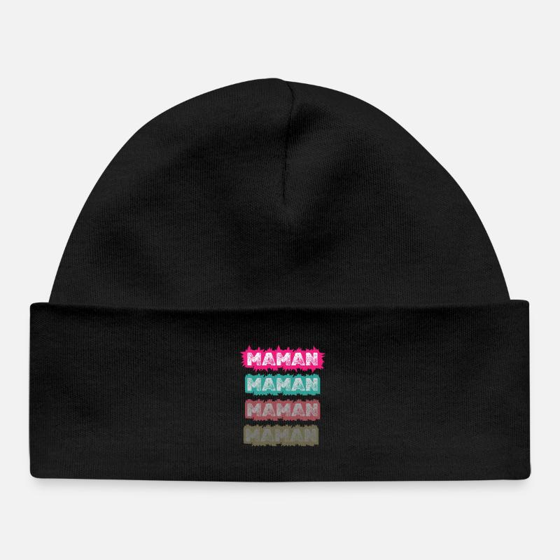 Maman Vintage Coloré – Design Pop Rétro pour Mère - Bonnet bébé bio - noir