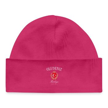 Ölüdeniz Türkei Wappen Krone – Reise Souvenir - Baby Organic Mütze - hot Pink - Vorne