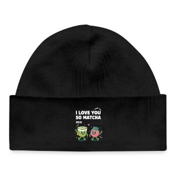 Ich liebe dich so sehr Matcha Grüner Tee Leckerkeit Matcha - Baby Organic Mütze - Schwarz - Vorne