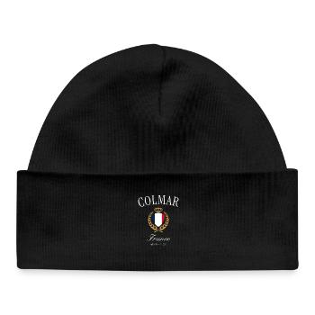 Colmar Frankreich Wappen Krone – Reise Souvenir - Baby Organic Mütze - Schwarz - Vorne