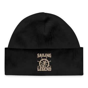 Sailing Legend Captain Sail Sailor - Baby Organic Mütze - Schwarz - Vorne