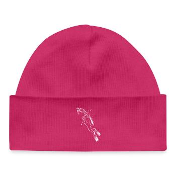 Taucher Schildkröte Scuba Diving Shirt - Baby Organic Mütze - hot Pink - Vorne