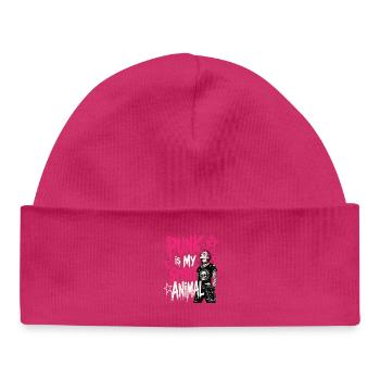 Punk Spirit Animal Saying Shirt - Baby Organic Beanie - hot pink - Front