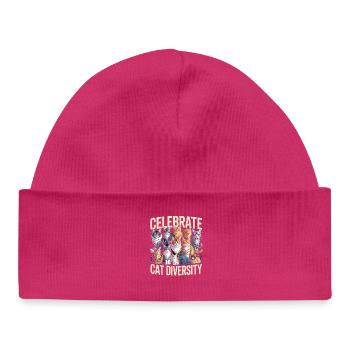 Celebrate Cat Diversity Katzenliebhaber - Baby Organic Mütze - hot Pink - Vorne