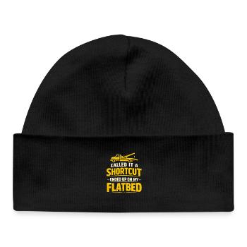 Shortcut to the flatbed | Tow truck - Baby Organic Beanie - black - Front
