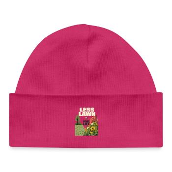 Less Lawn More Life Native Pollinator Garden - Baby Organic Beanie - hot pink - Front