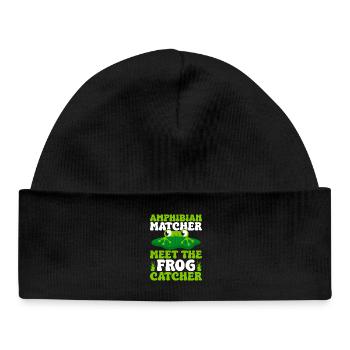 Attrapeur de grenouilles, Apparieur d’amphibiens, rencontrez la grenouille - Bonnet bébé bio - noir - Devant
